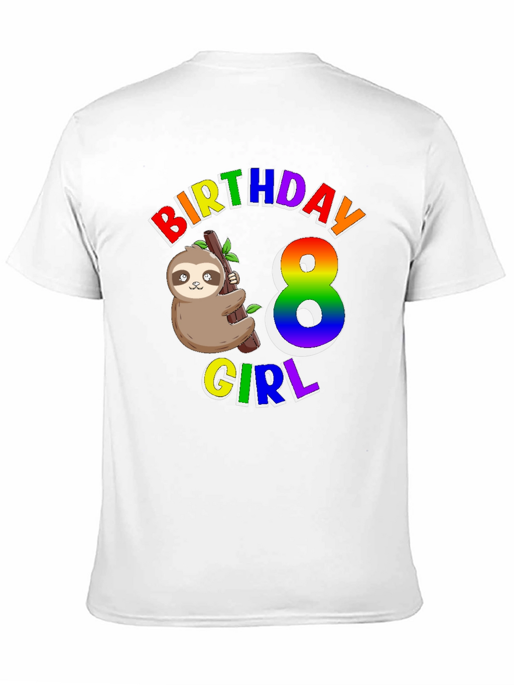 Birthday Girl 8 Sloth T-Shirt