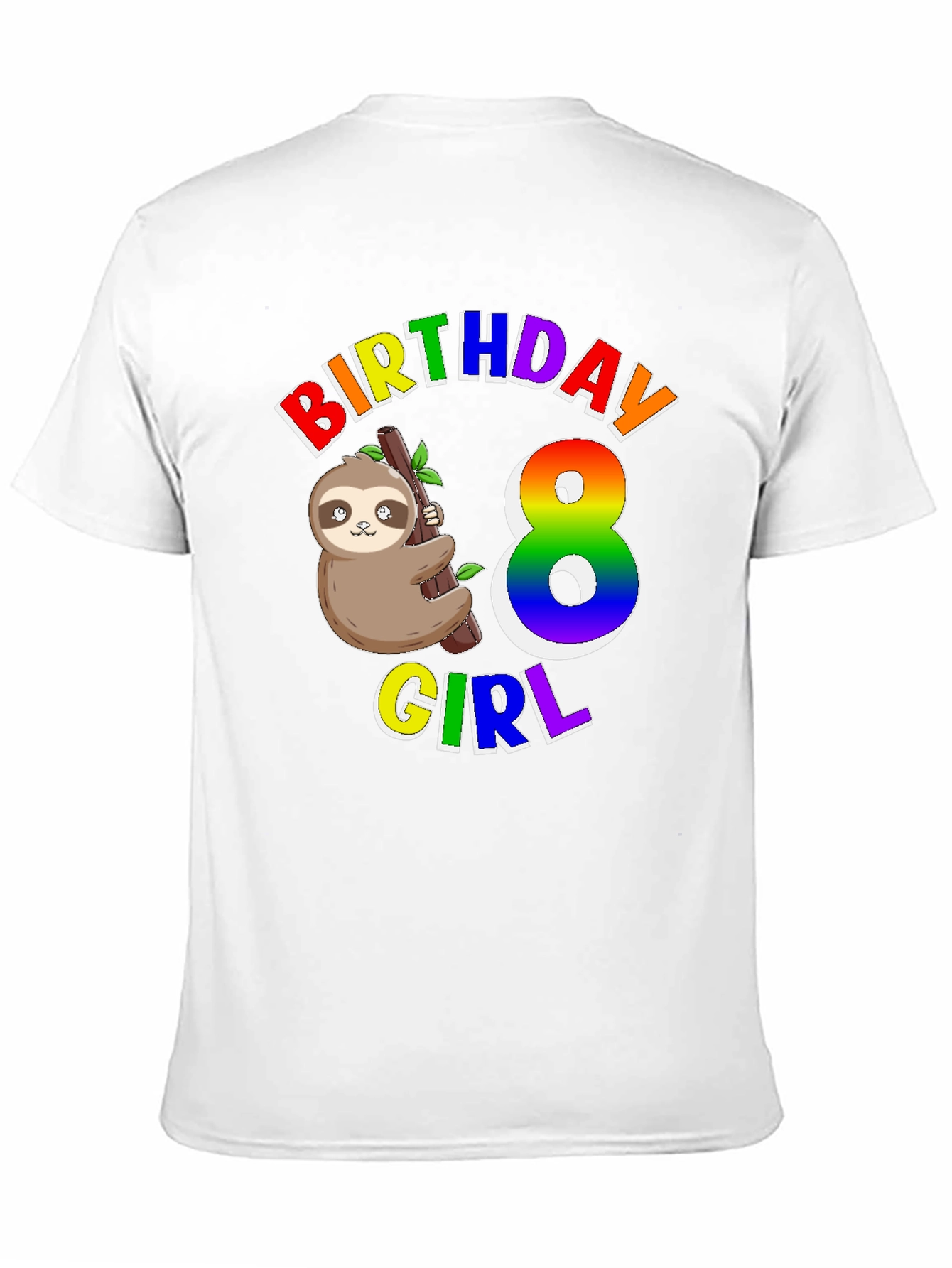 Birthday Girl 8 Sloth T-Shirt