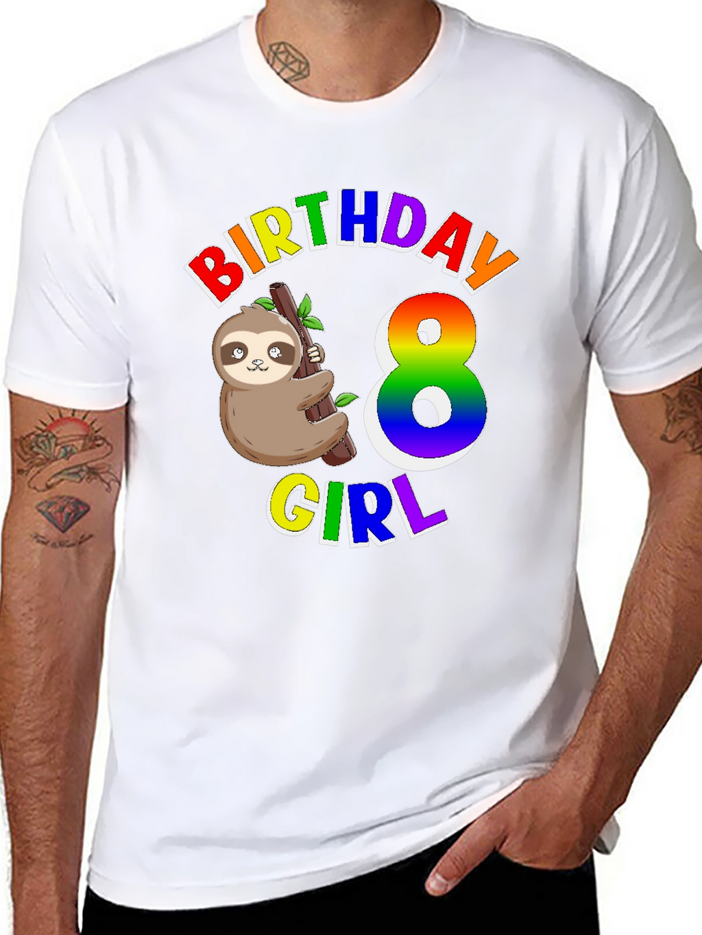 Birthday Girl 8 Sloth T-Shirt