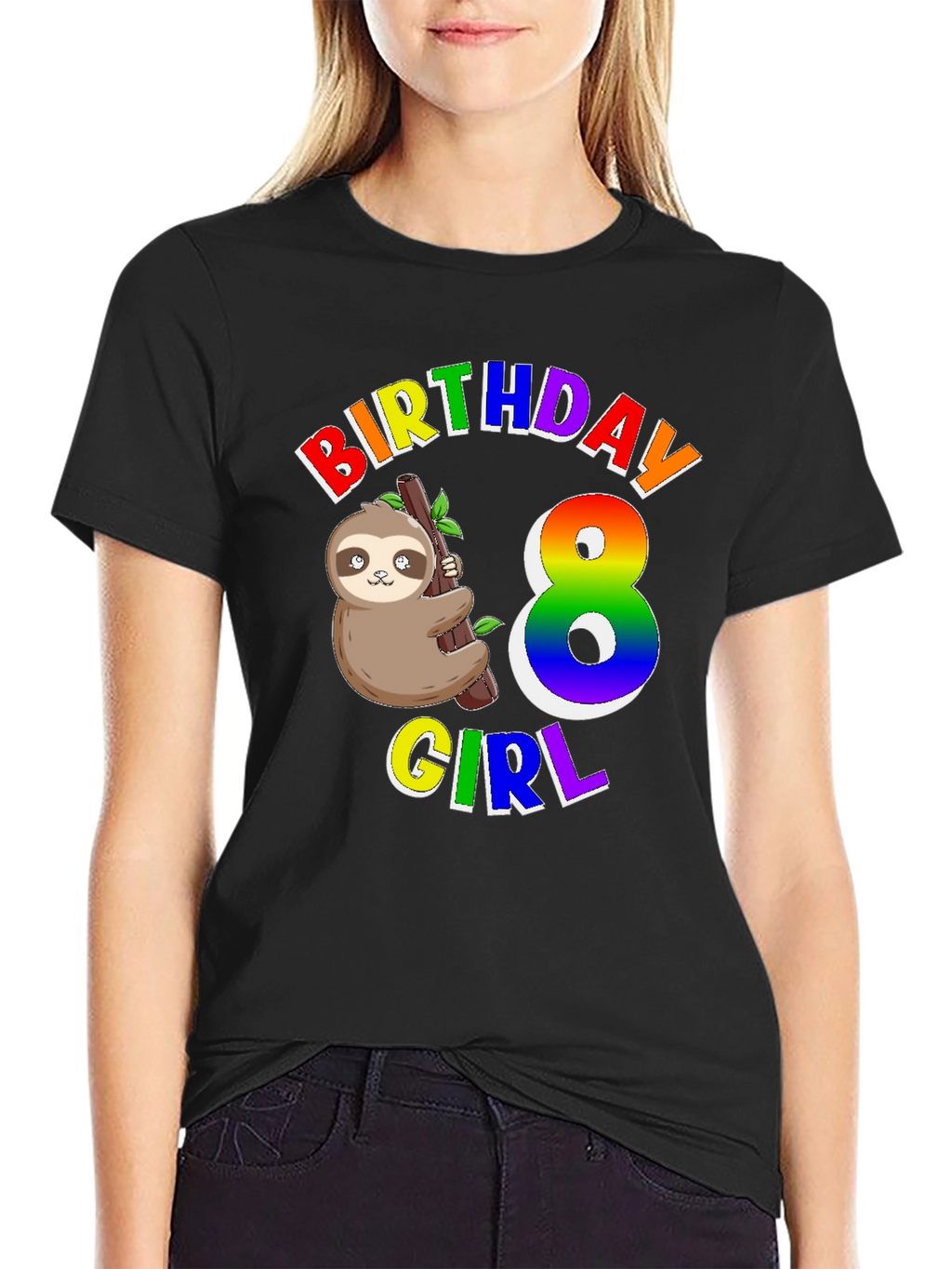 Birthday Girl 8 Sloth T-Shirt