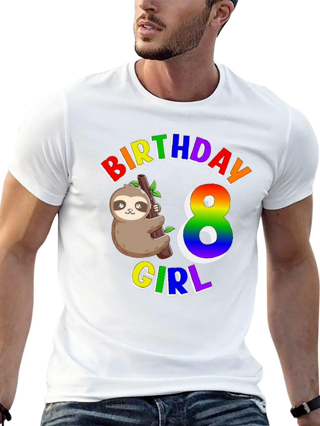 Birthday Girl 8 Sloth T-Shirt