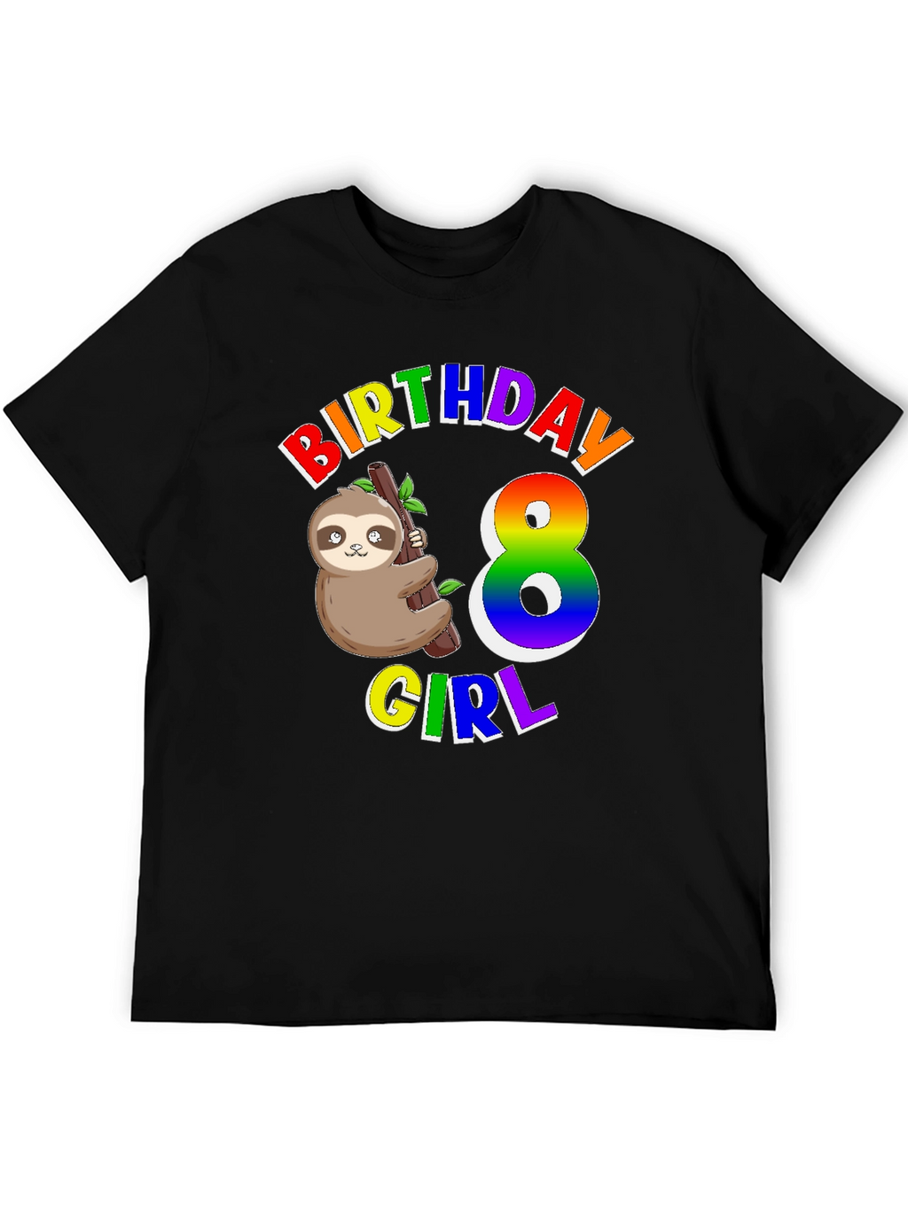 Birthday Girl 8 Sloth T-Shirt