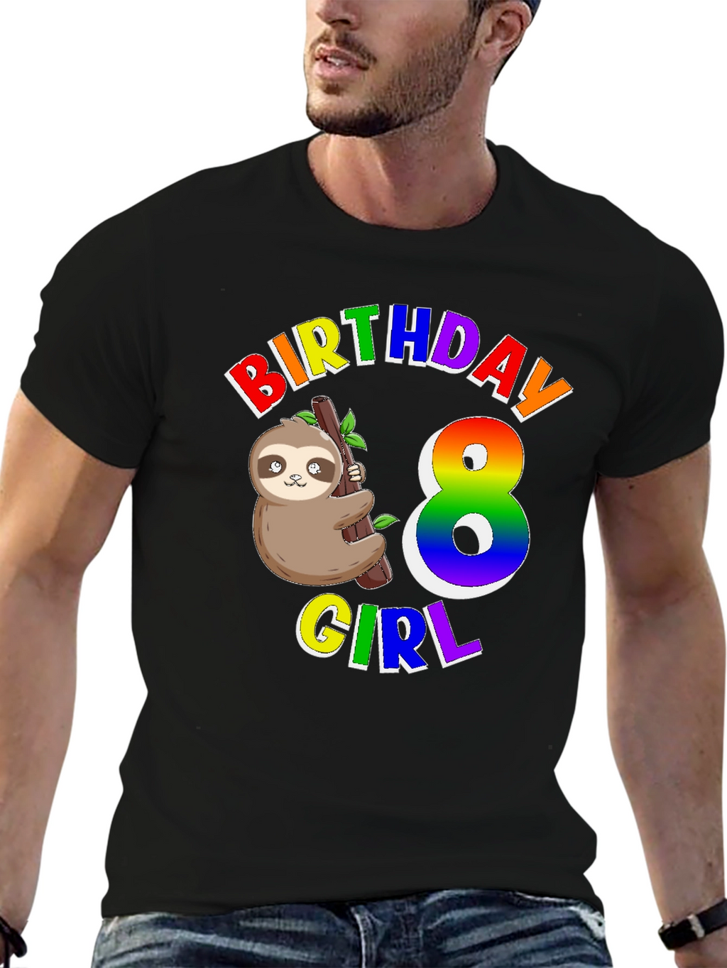 Birthday Girl 8 Sloth T-Shirt
