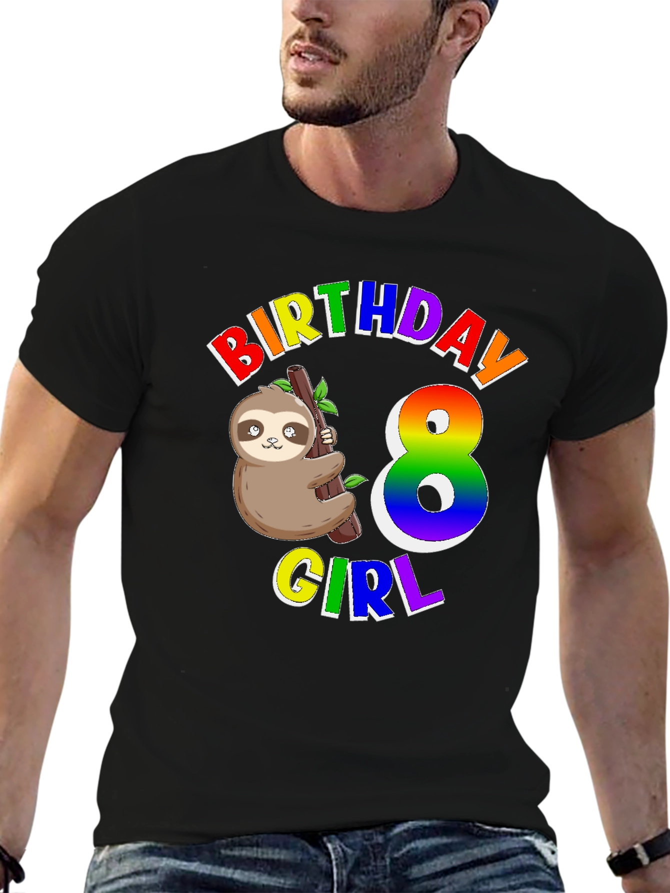 Birthday Girl 8 Sloth T-Shirt
