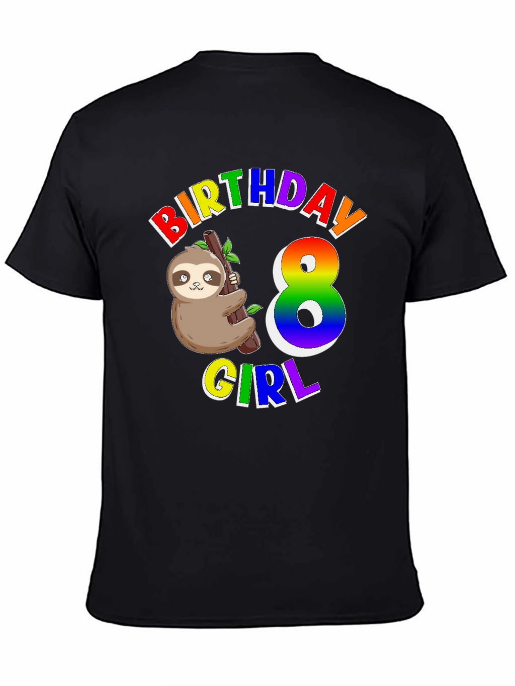 Birthday Girl 8 Sloth T-Shirt