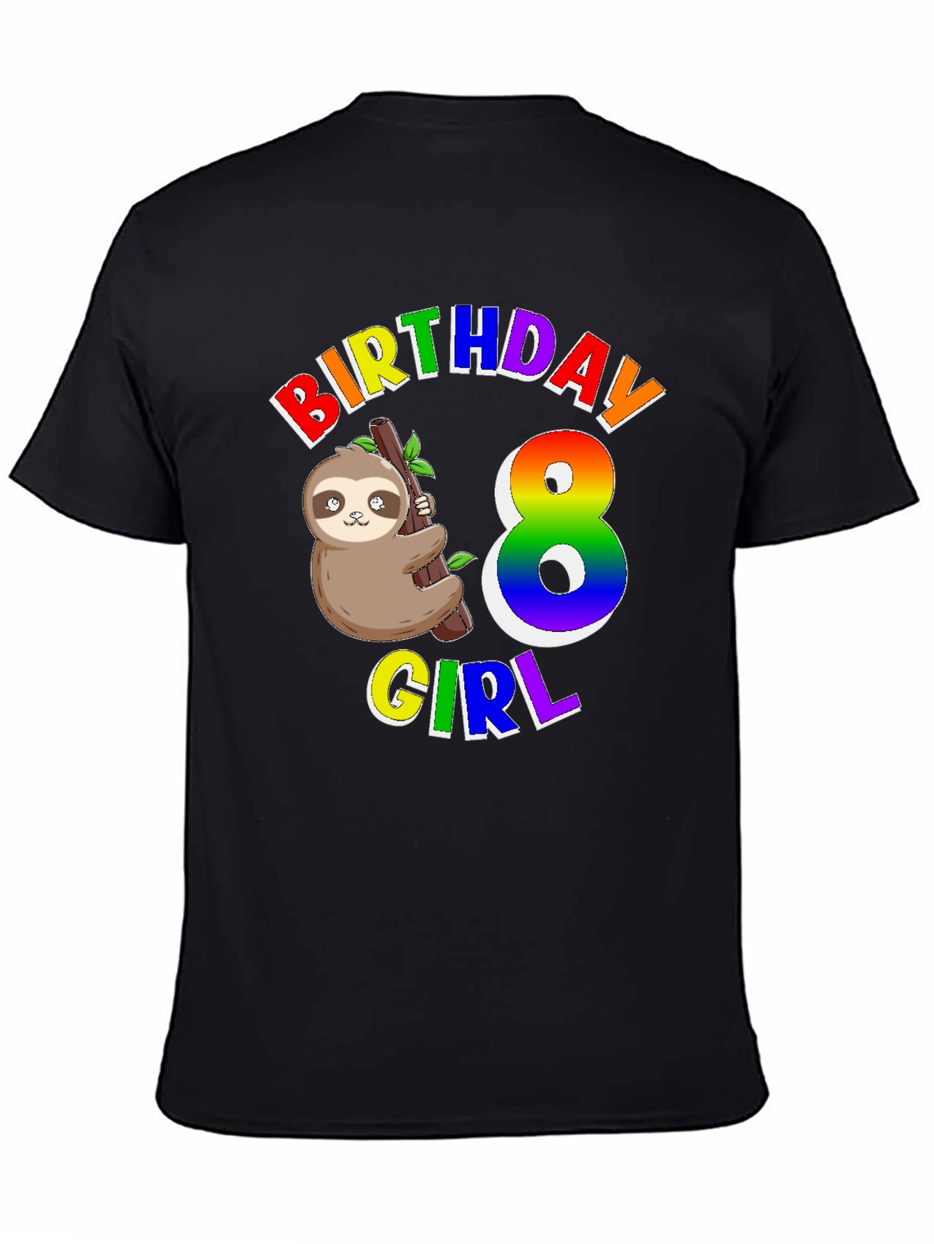 Birthday Girl 8 Sloth T-Shirt