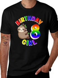 Birthday Girl 8 Sloth T-Shirt