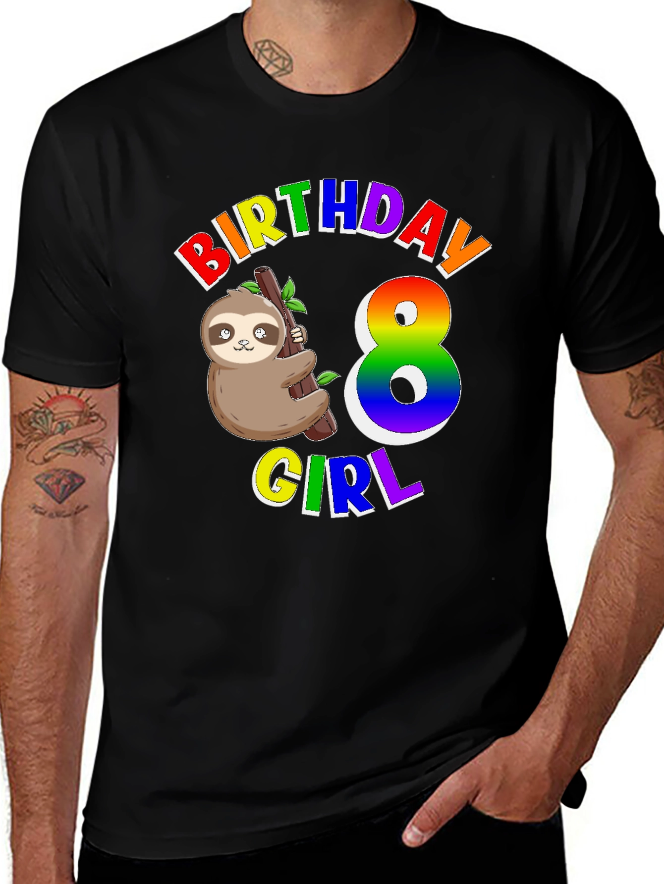 Birthday Girl 8 Sloth T-Shirt