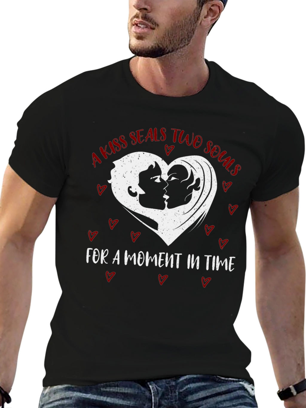 Kiss Seals Souls Graphic Tee - Romantic Unisex Shirt