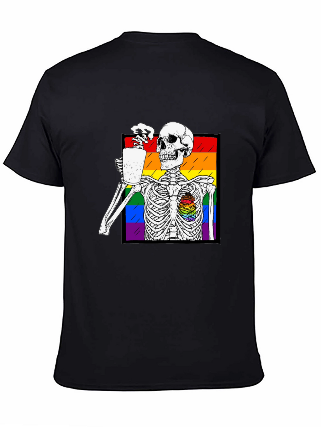 Rainbow Skeleton Coffee T-Shirt