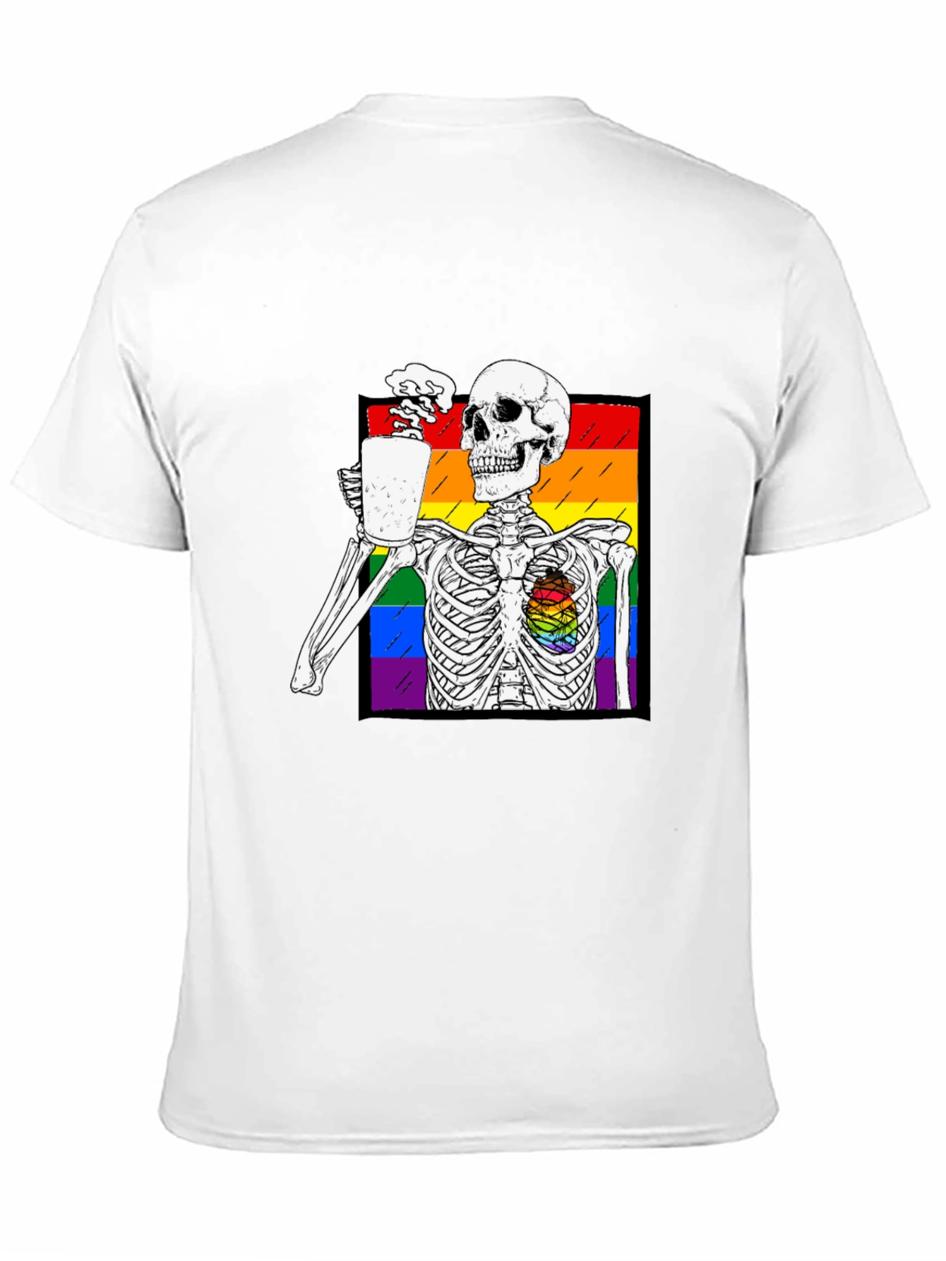 Rainbow Skeleton Coffee T-Shirt