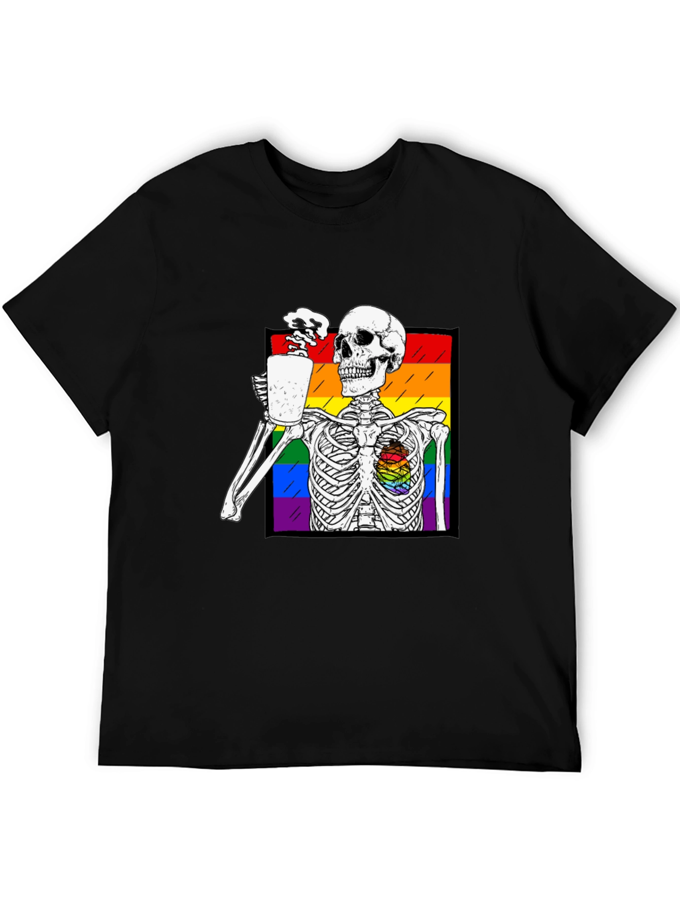 Rainbow Skeleton Coffee T-Shirt