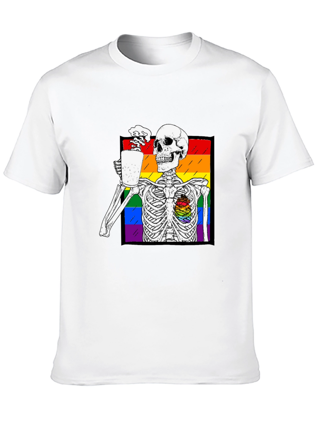 Rainbow Skeleton Coffee T-Shirt