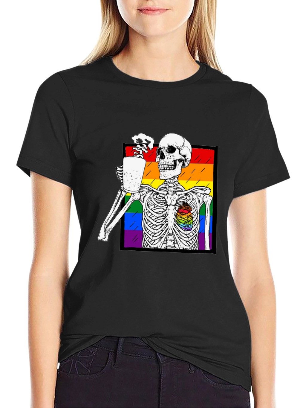 Rainbow Skeleton Coffee T-Shirt