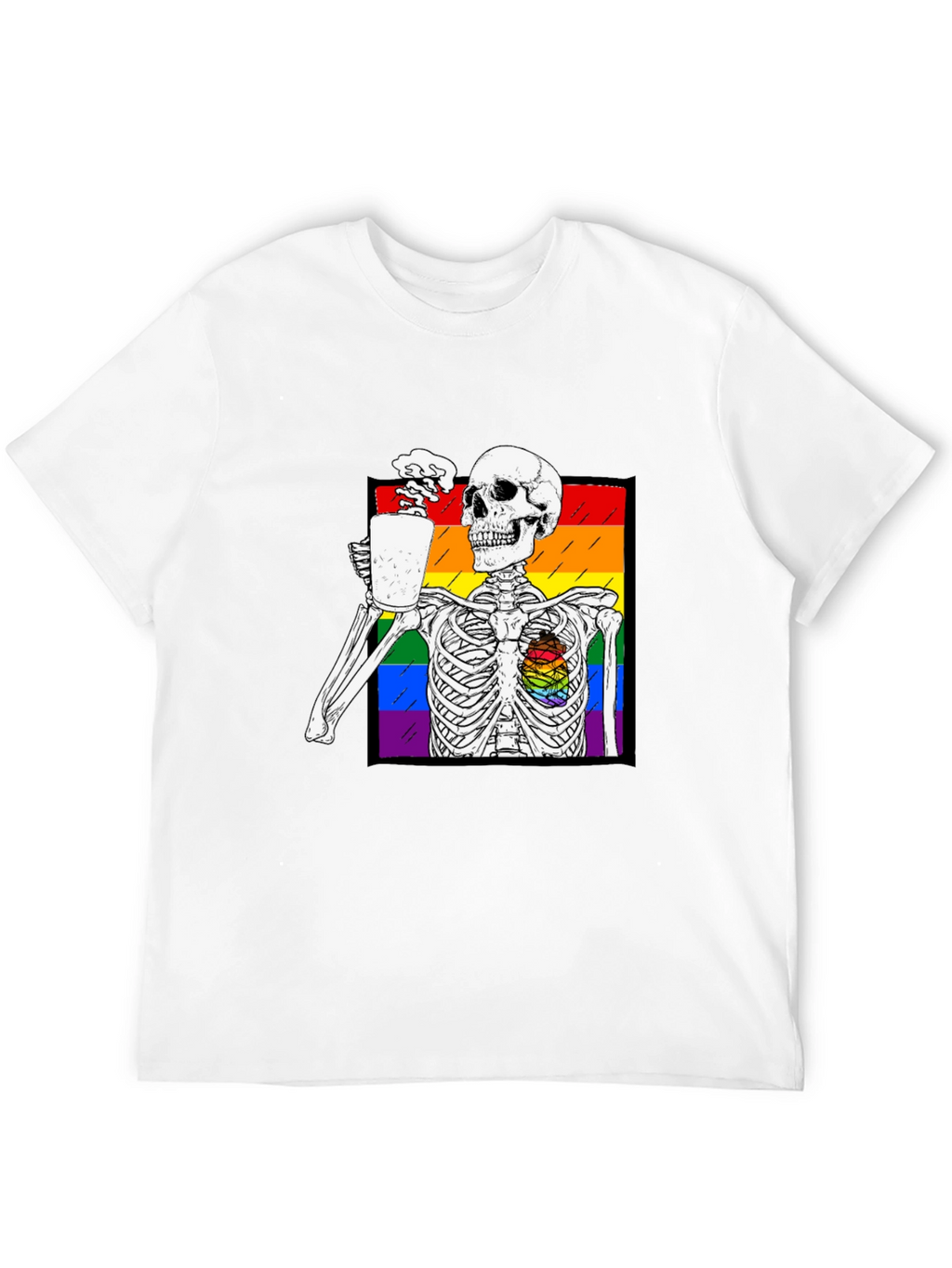 Rainbow Skeleton Coffee T-Shirt
