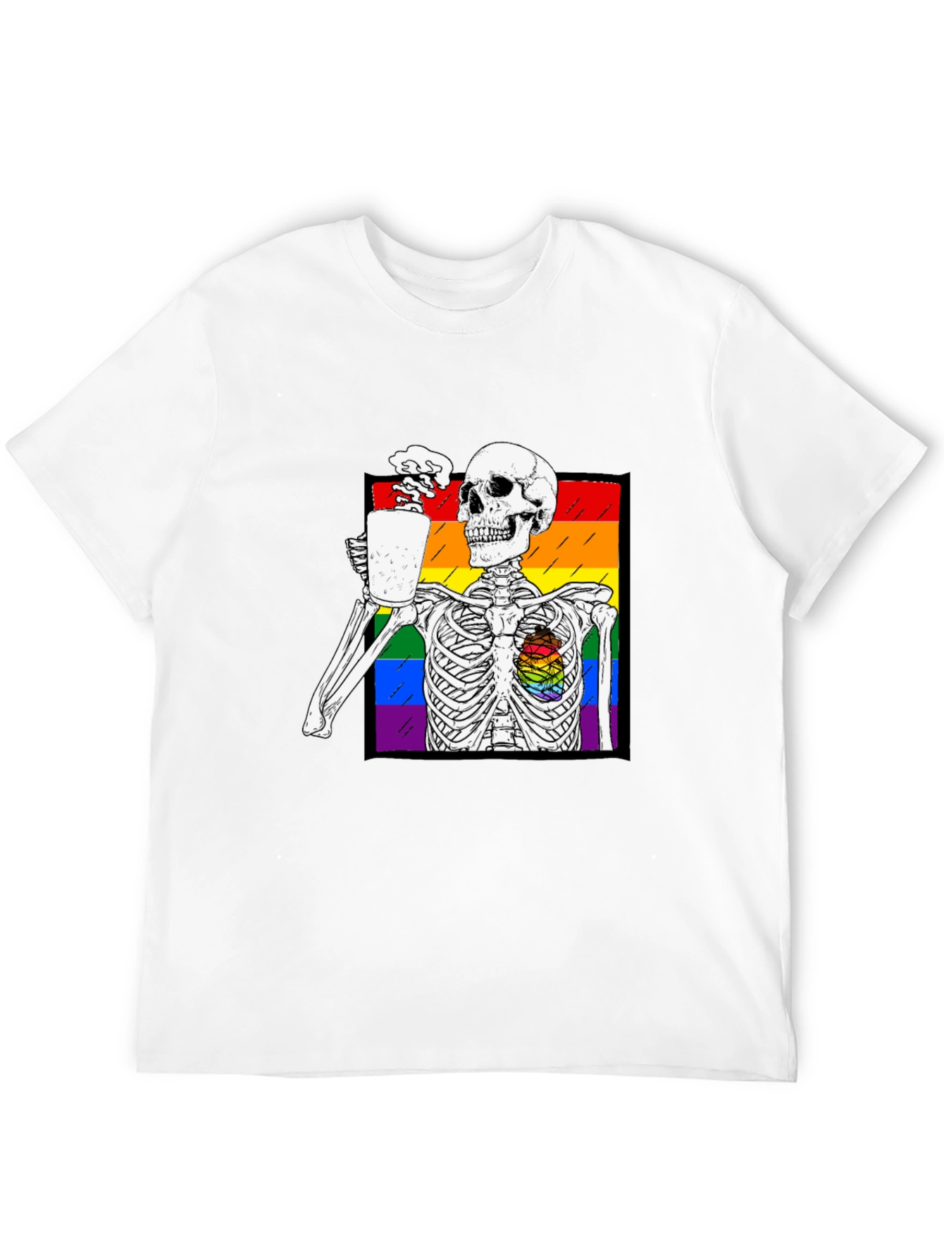 Rainbow Skeleton Coffee T-Shirt