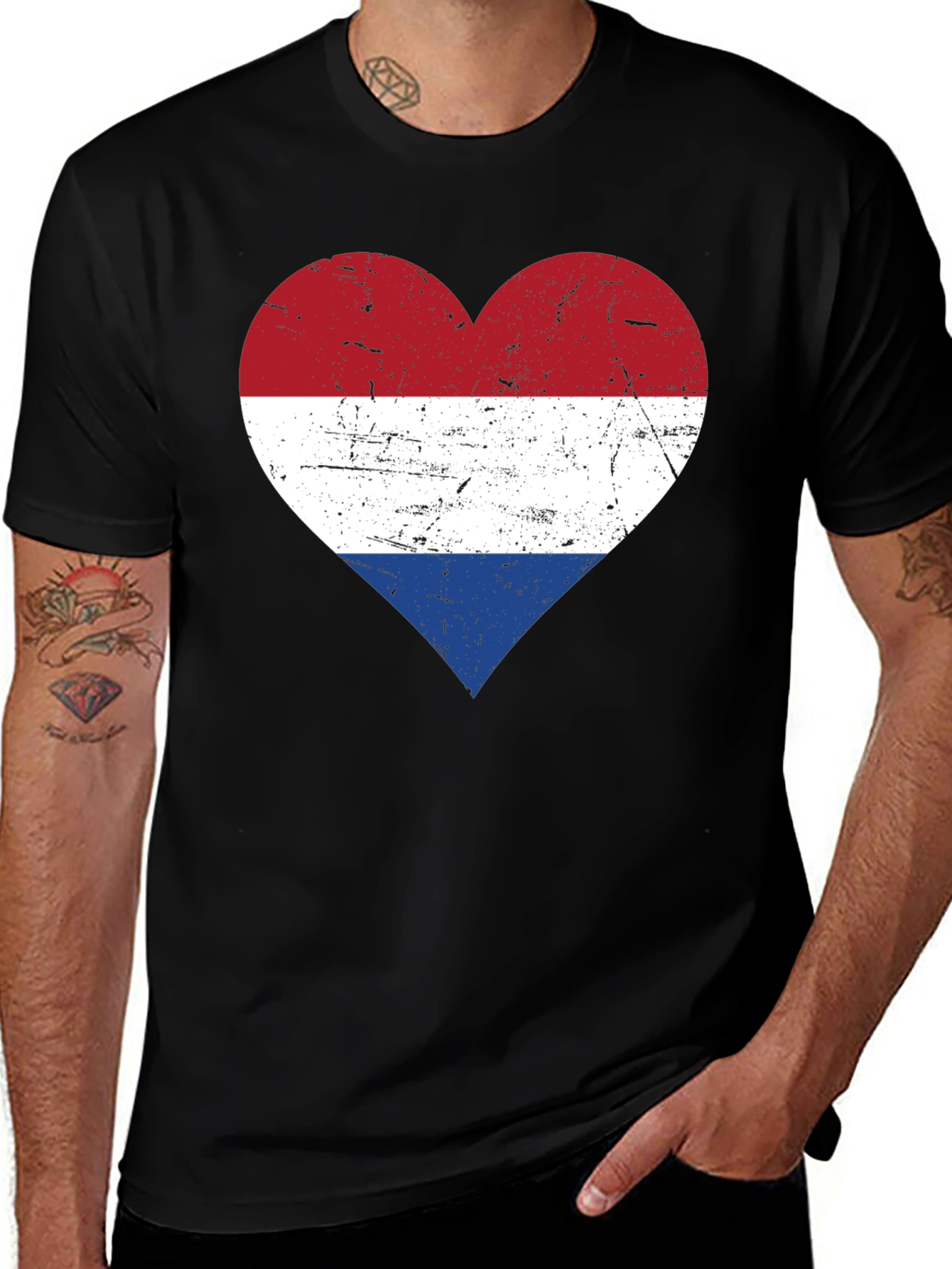 Netherlands Heart Flag Graphic Tee