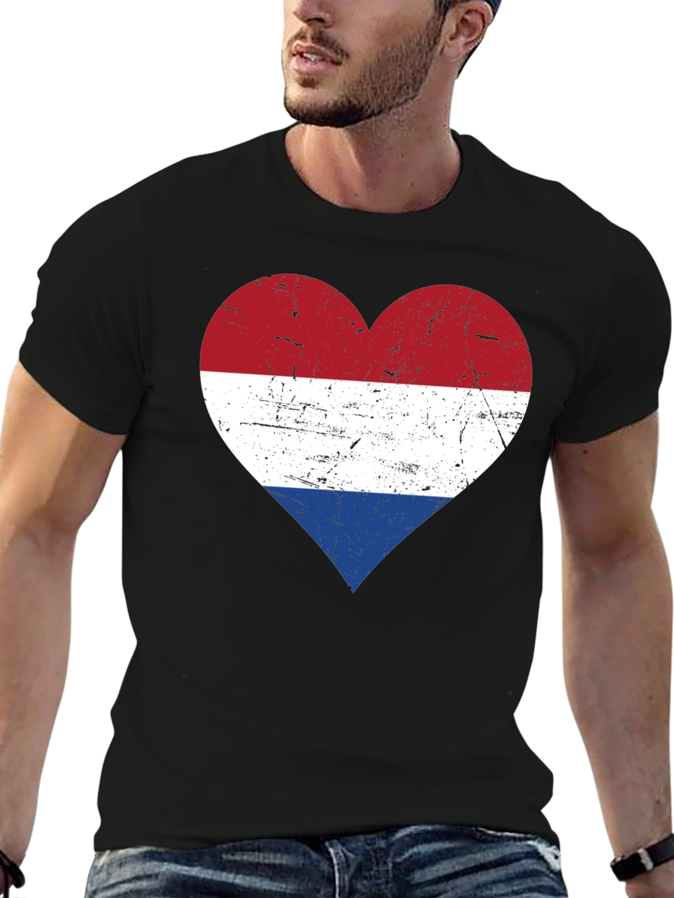 Netherlands Heart Flag Graphic Tee