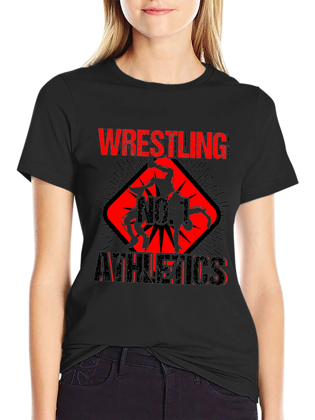 Wrestling No. 1 Athletics Black T-Shirt
