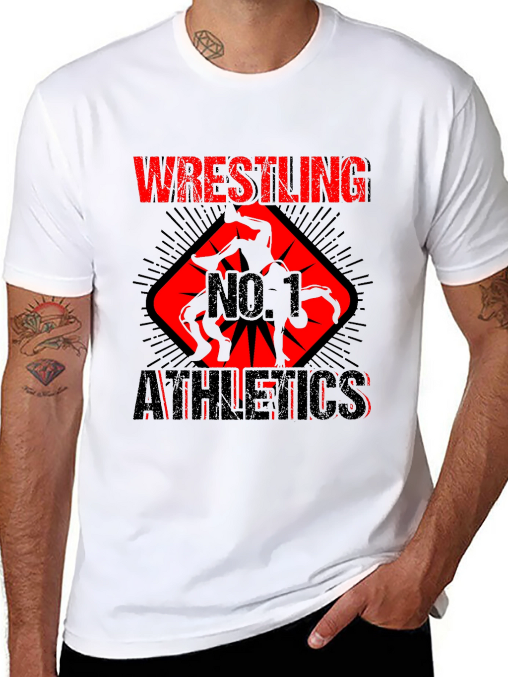 Wrestling No. 1 Athletics Black T-Shirt