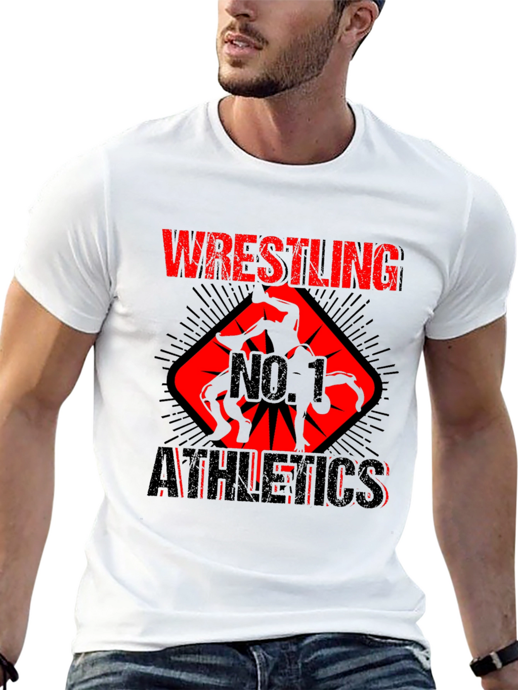 Wrestling No. 1 Athletics Black T-Shirt
