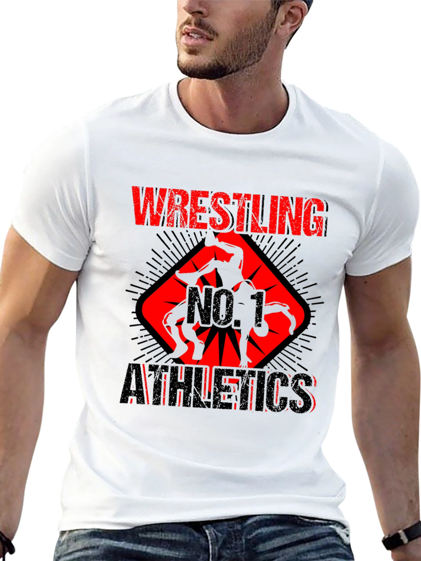 Wrestling No. 1 Athletics Black T-Shirt