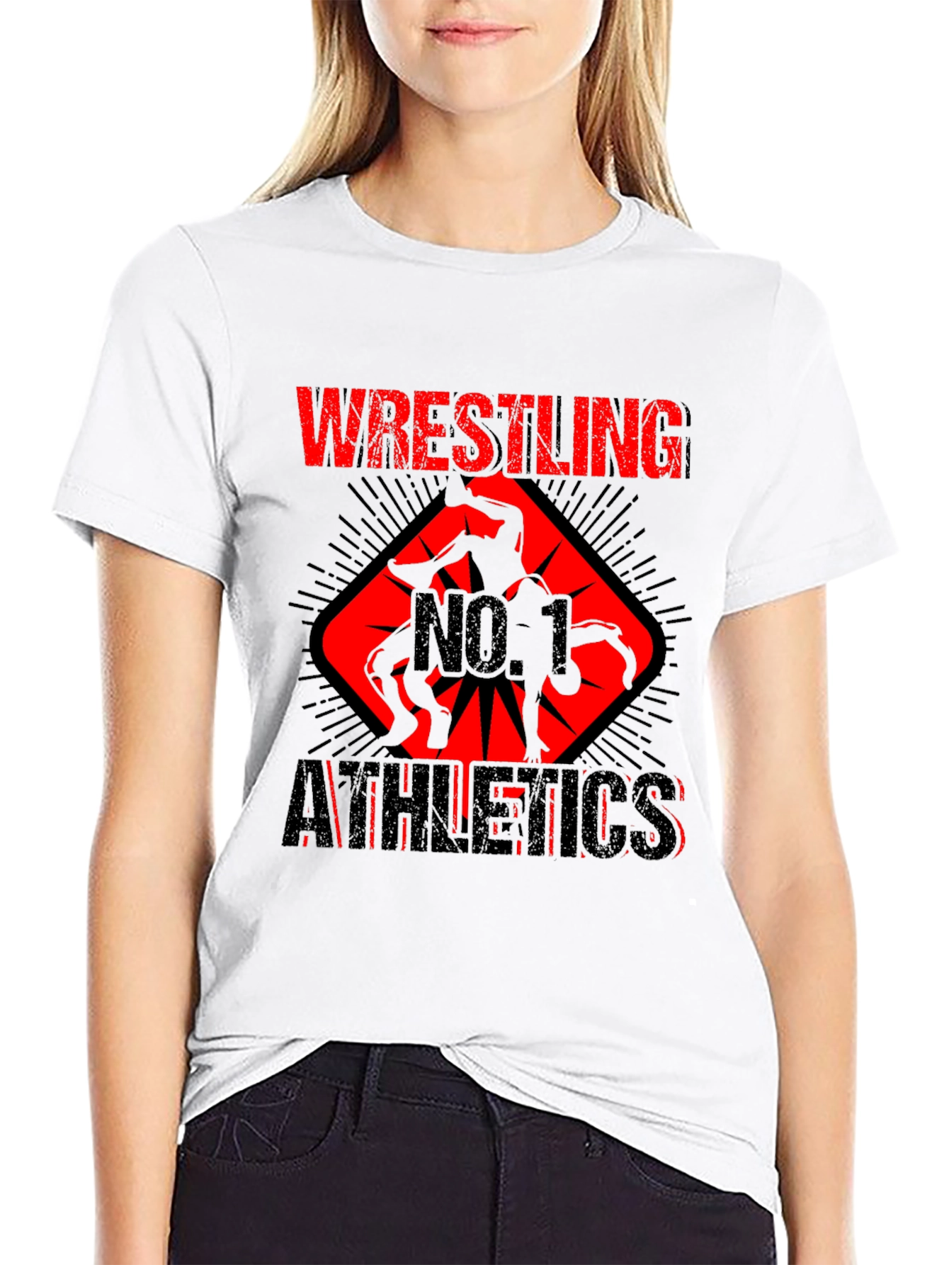 Wrestling No. 1 Athletics Black T-Shirt