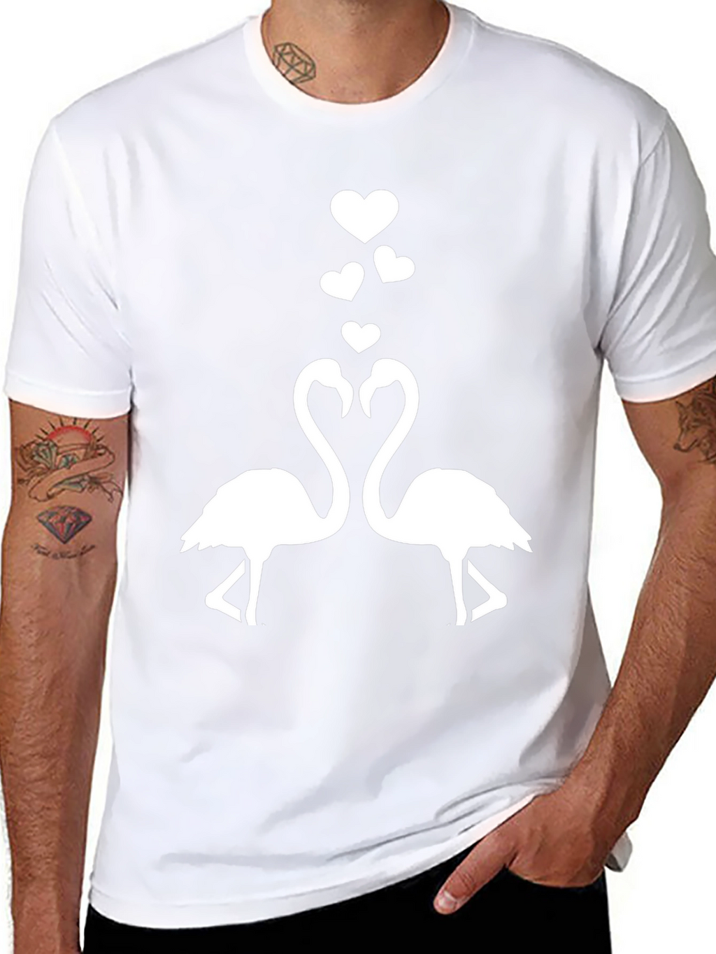 Flamingo Love T-Shirt - Black Graphic Tee