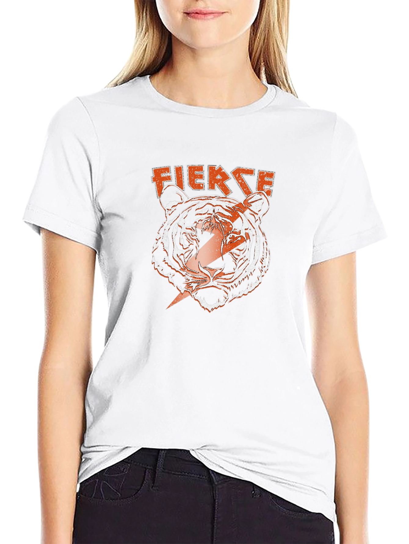 Fierce Tiger Graphic Tee - Bold Lightning Design
