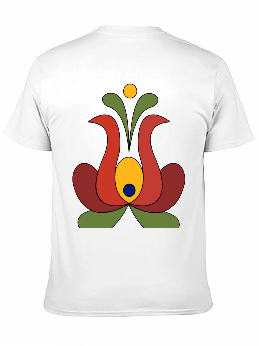 Retro Floral Graphic Tee - Black Cotton T-Shirt