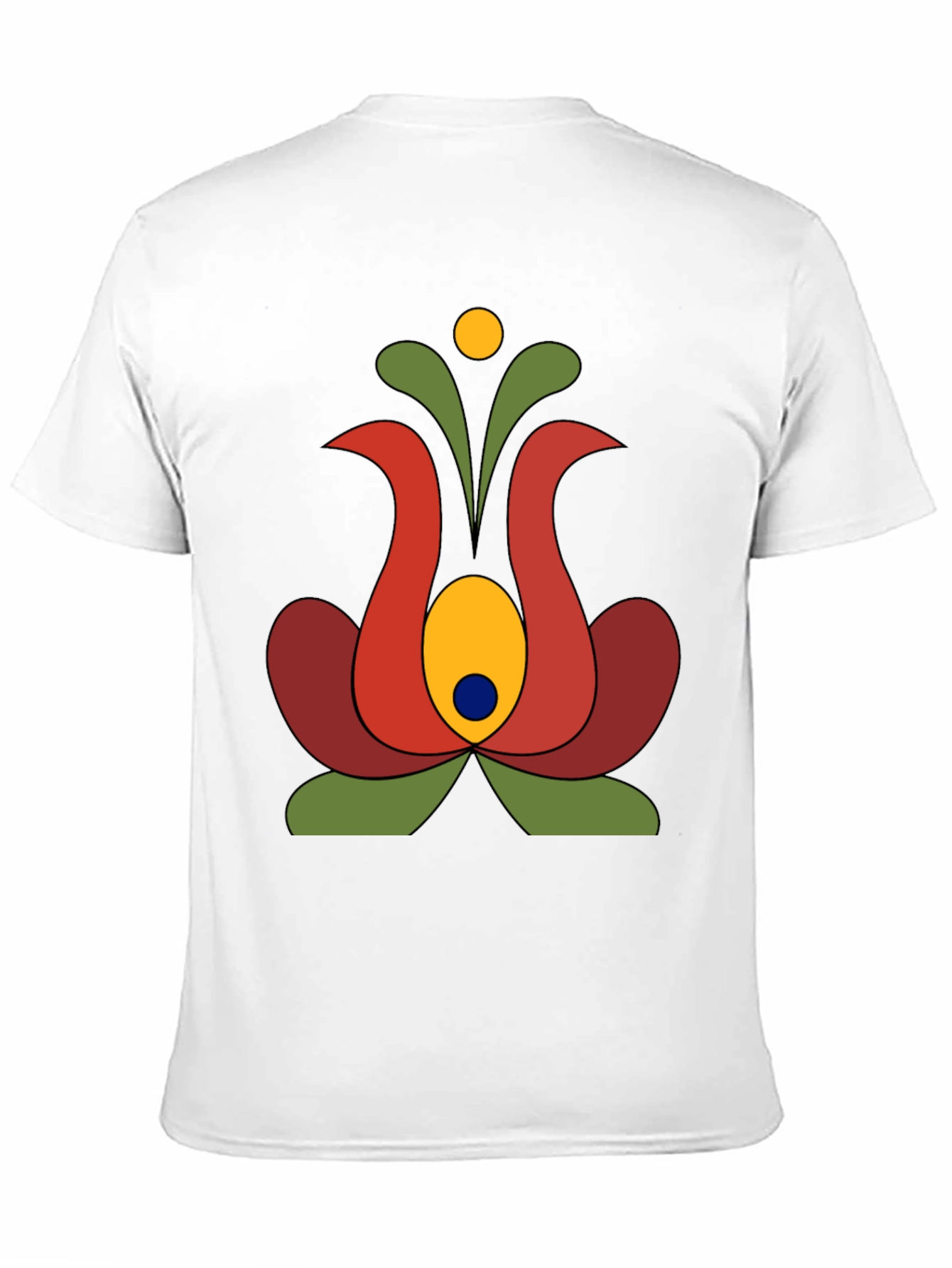 Retro Floral Graphic Tee - Black Cotton T-Shirt