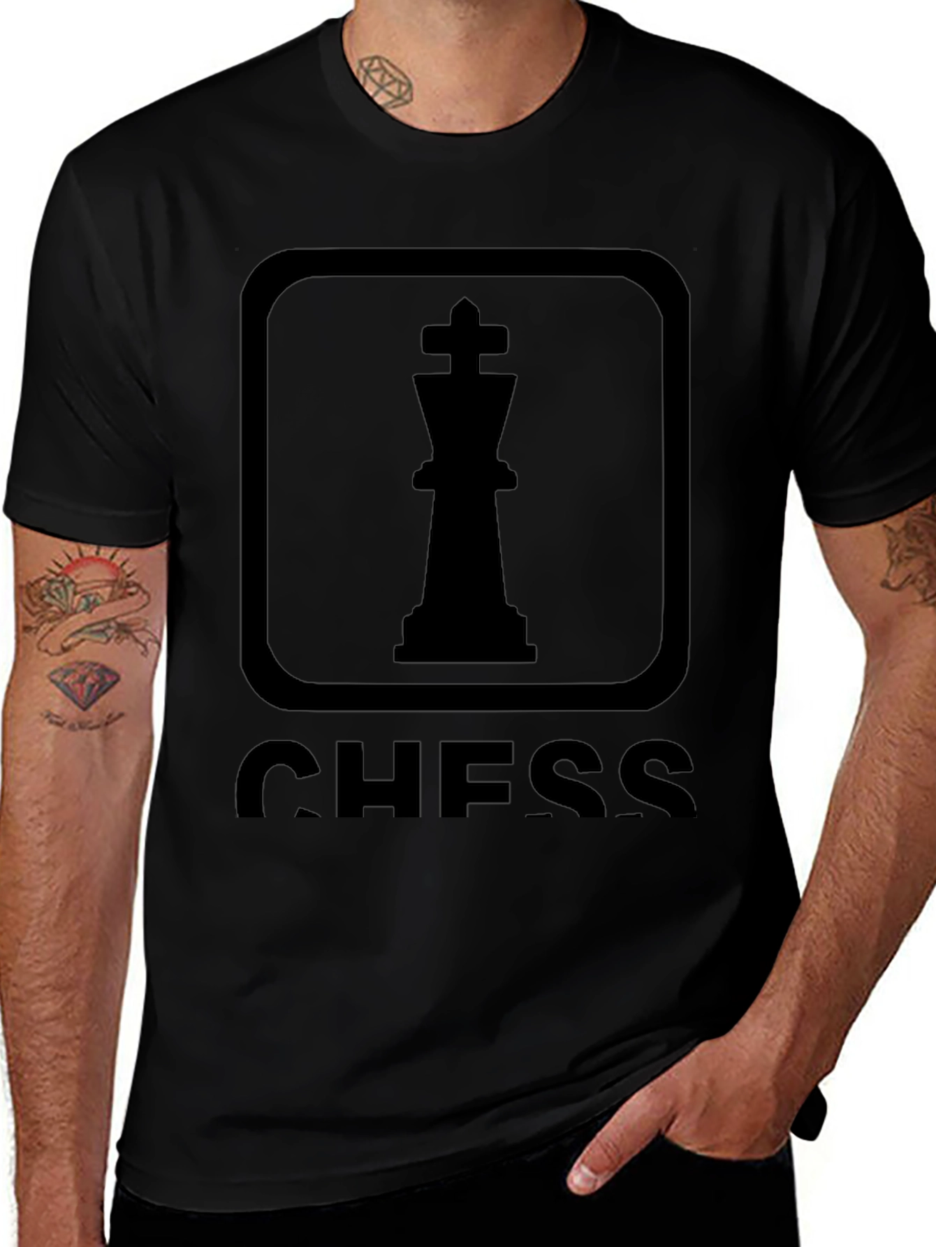 Chess King Graphic T-Shirt - Black