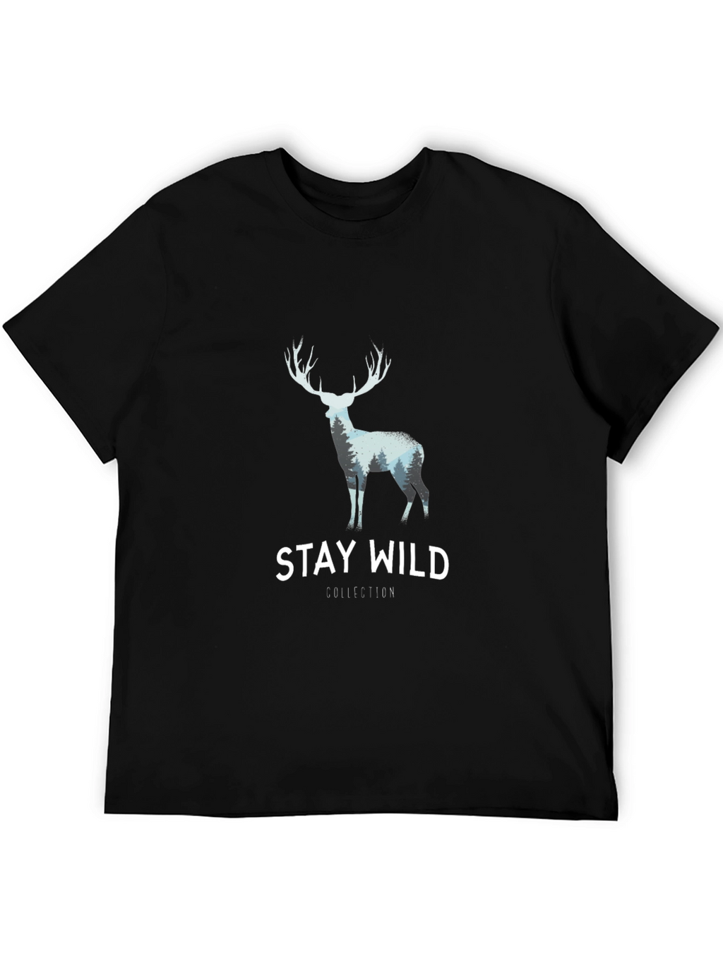 Stay Wild Graphic Tee - Deer Antler Design