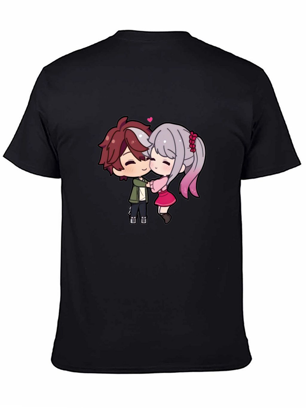 Cute Anime Couple T-Shirt - Sweet Embrace