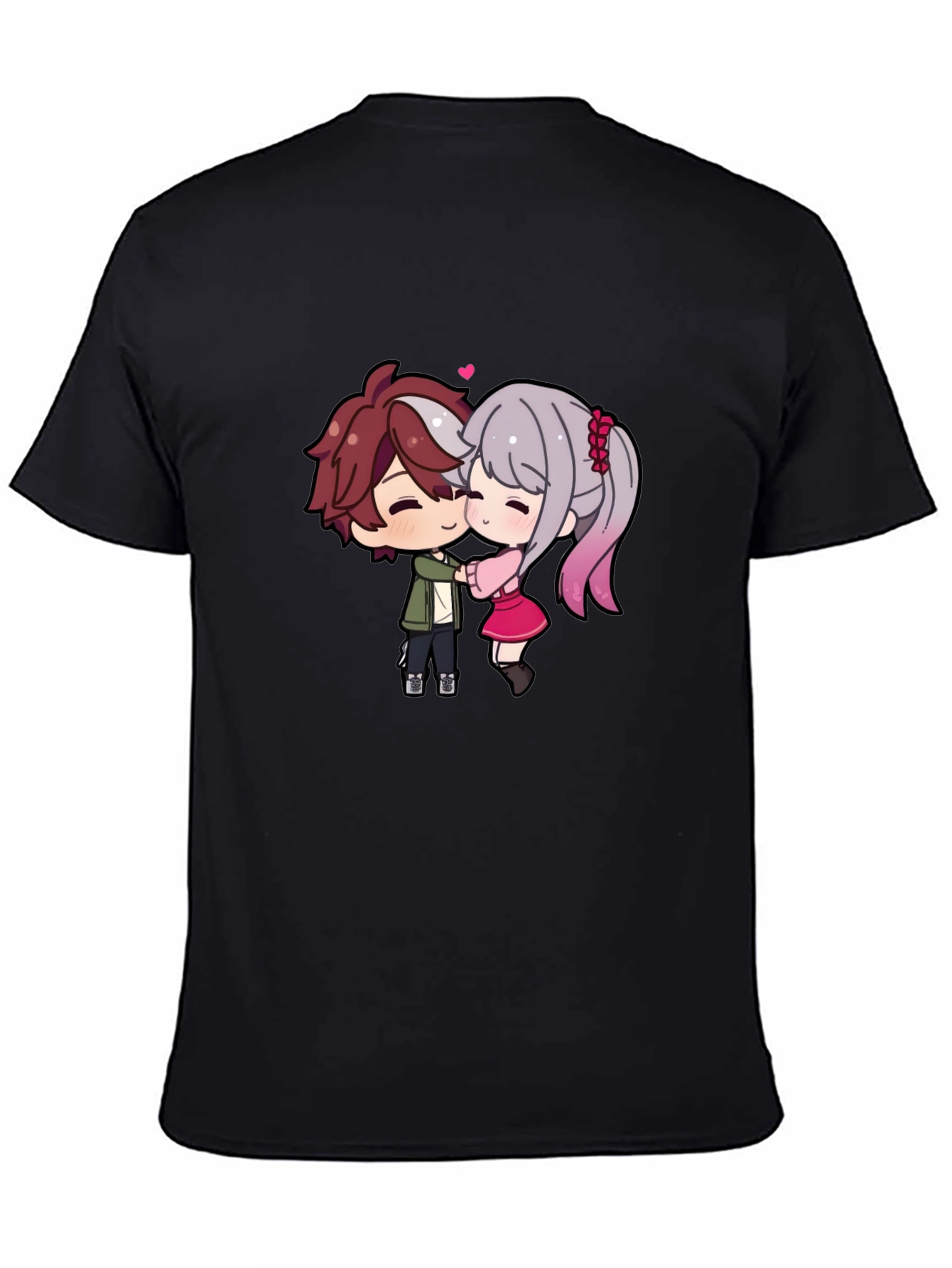 Cute Anime Couple T-Shirt - Sweet Embrace