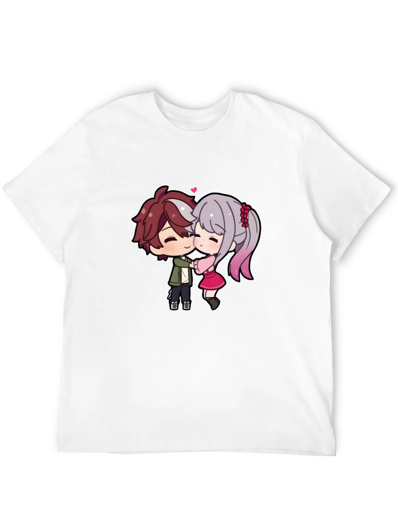 Cute Anime Couple T-Shirt - Sweet Embrace
