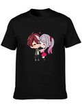 Cute Anime Couple T-Shirt - Sweet Embrace