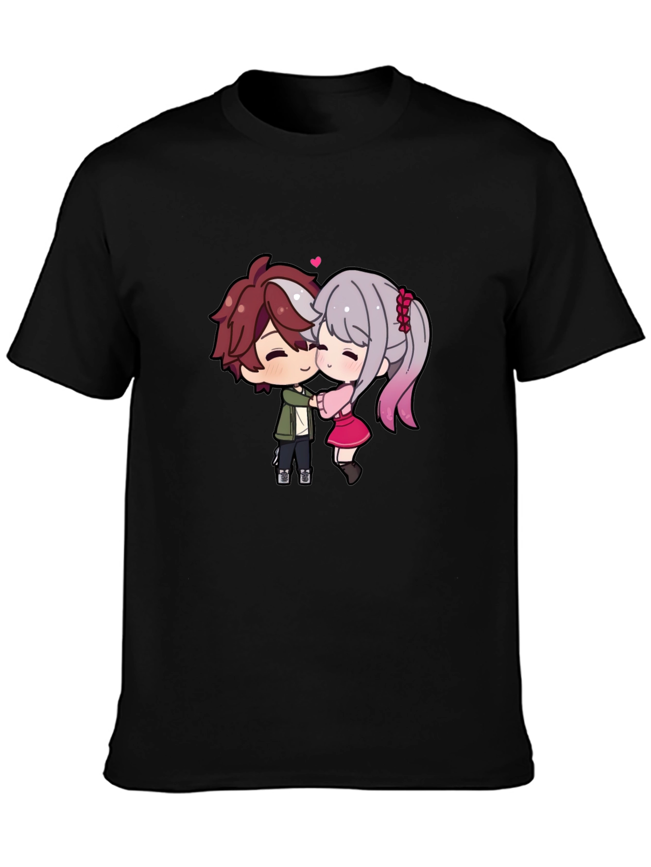 Cute Anime Couple T-Shirt - Sweet Embrace