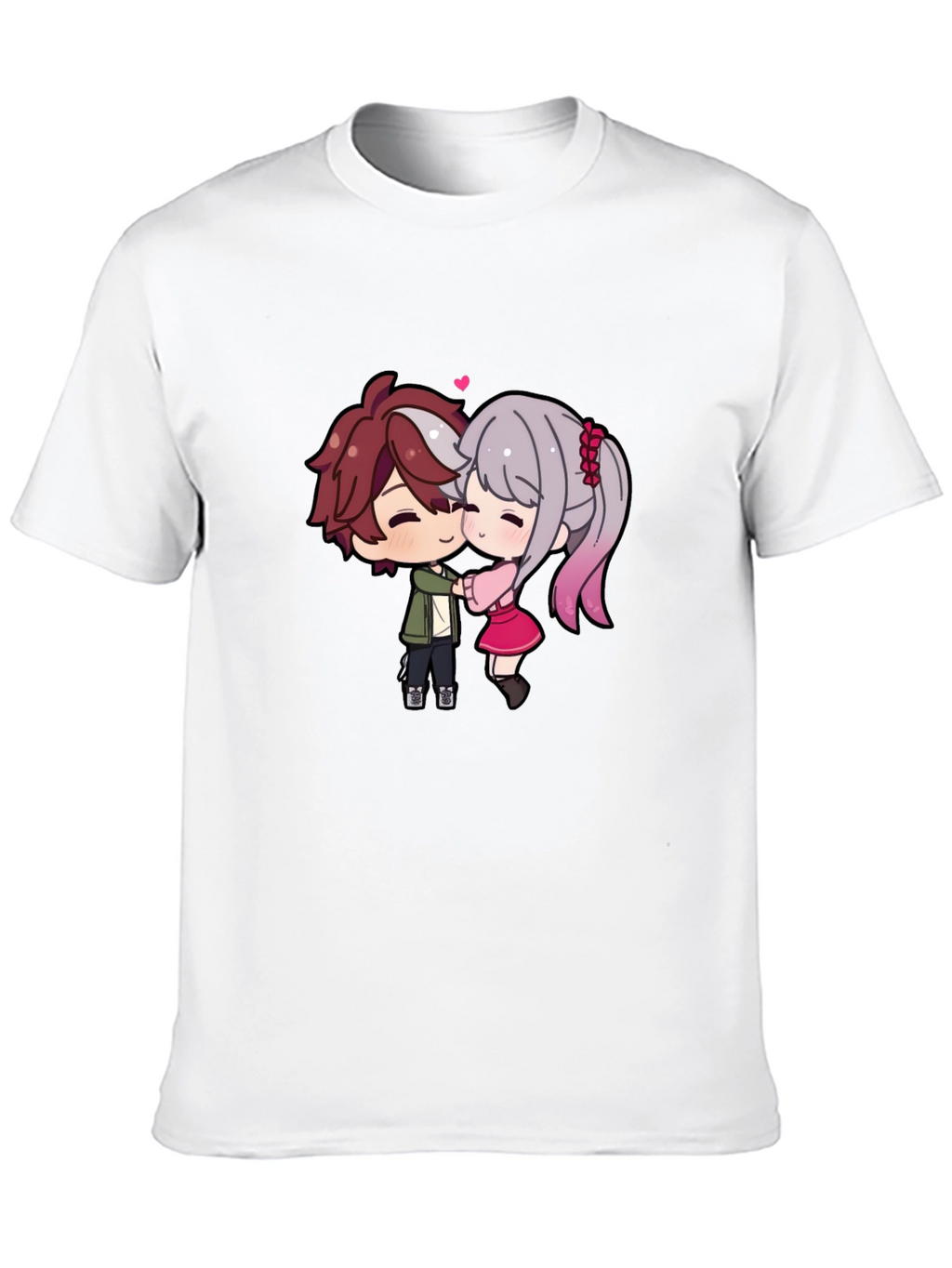 Cute Anime Couple T-Shirt - Sweet Embrace