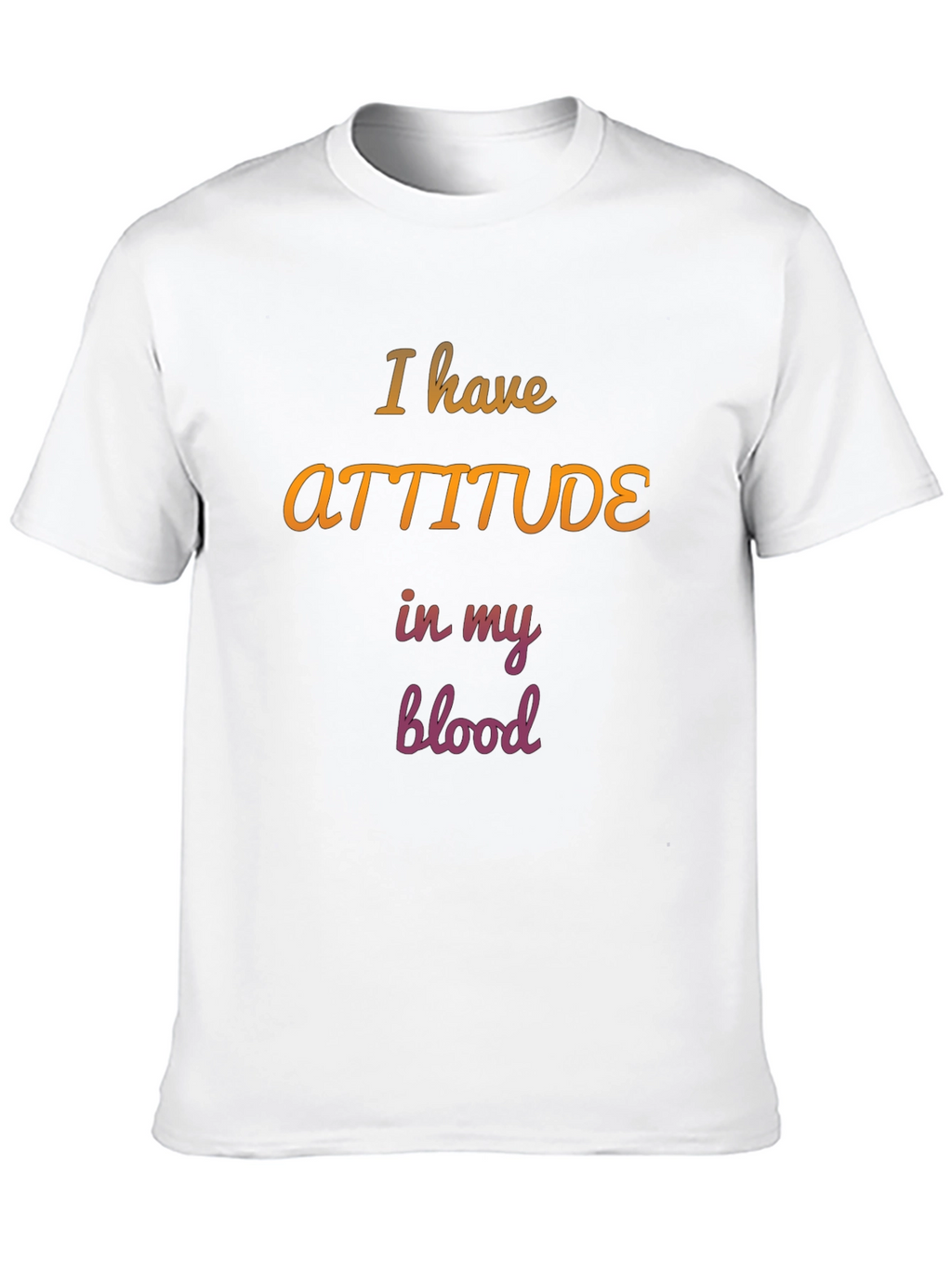 Attitude In My Blood Black Graphic T-Shirt