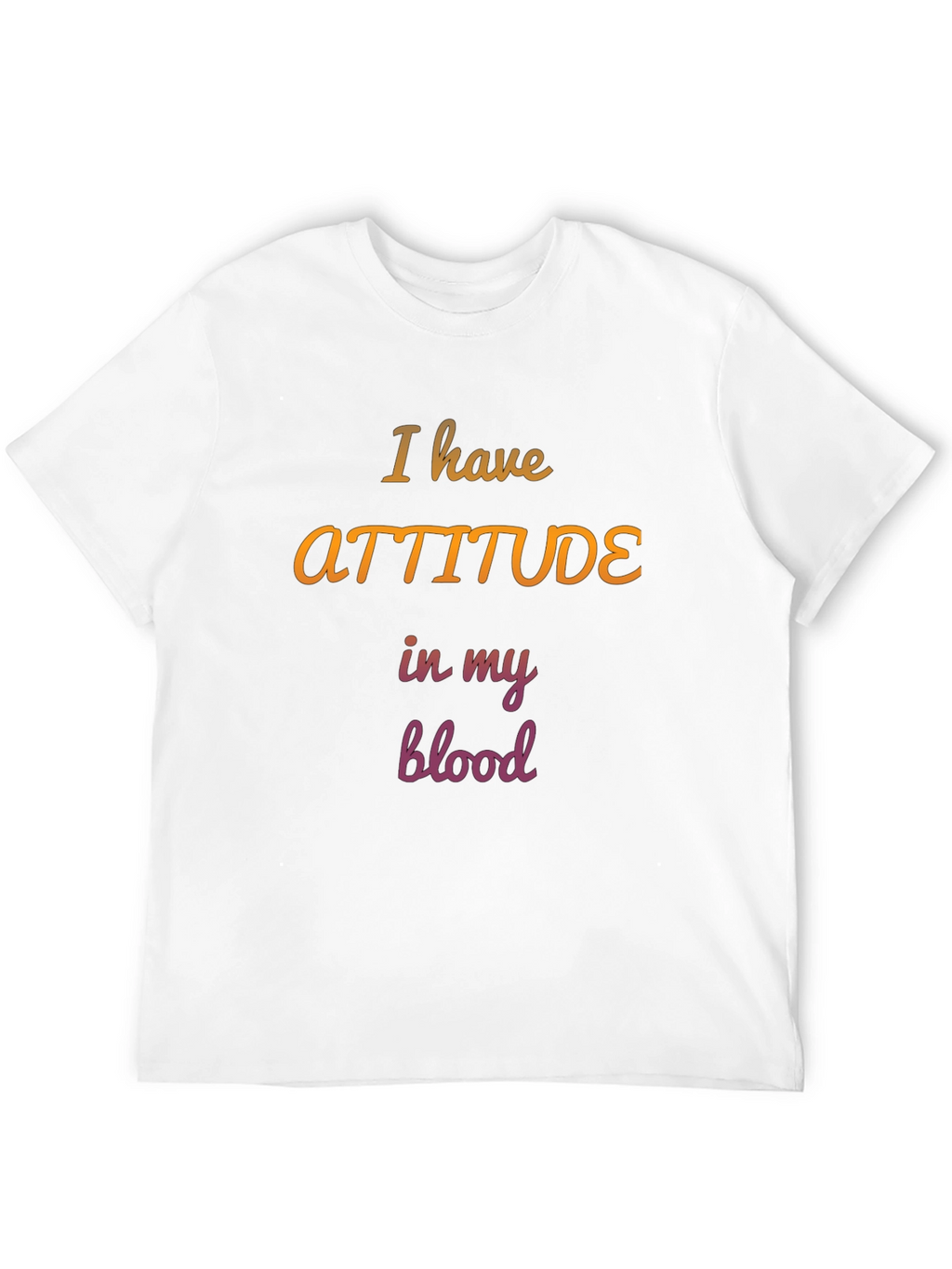 Attitude In My Blood Black Graphic T-Shirt