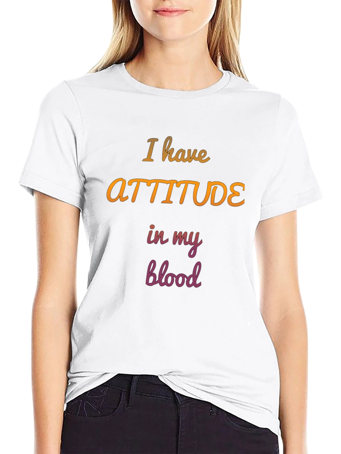 Attitude In My Blood Black Graphic T-Shirt