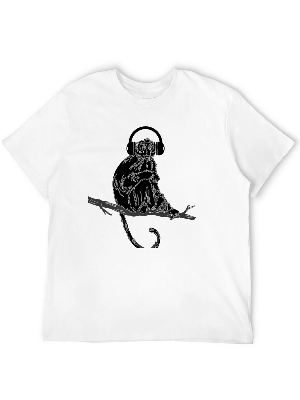 Monkey Headphones T-Shirt - Trendy Graphic Tee