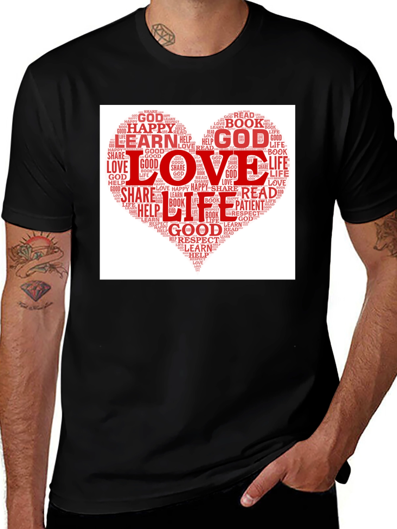 Love Heart Word Cloud T-Shirt