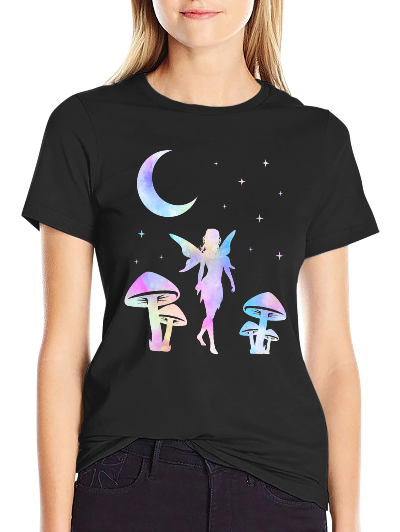 Fairycore T-Shirt Moon Stars Mushrooms Graphic Tee