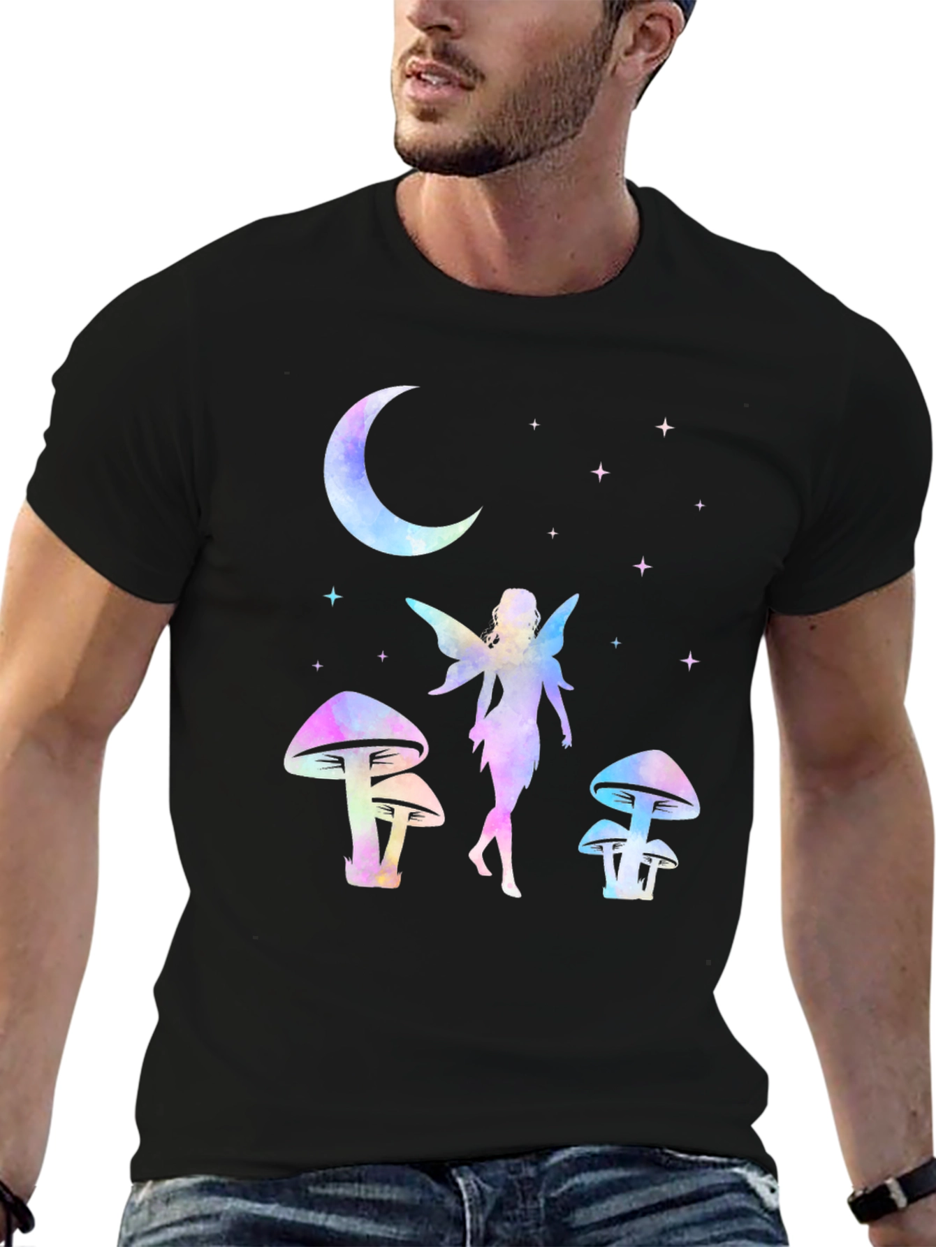 Fairycore T-Shirt Moon Stars Mushrooms Graphic Tee