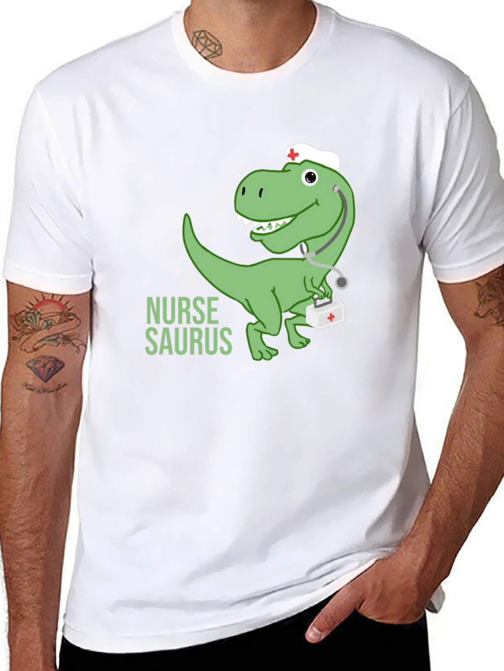 Nurse Dinosaur T-Shirt -  Medical Humor Tee