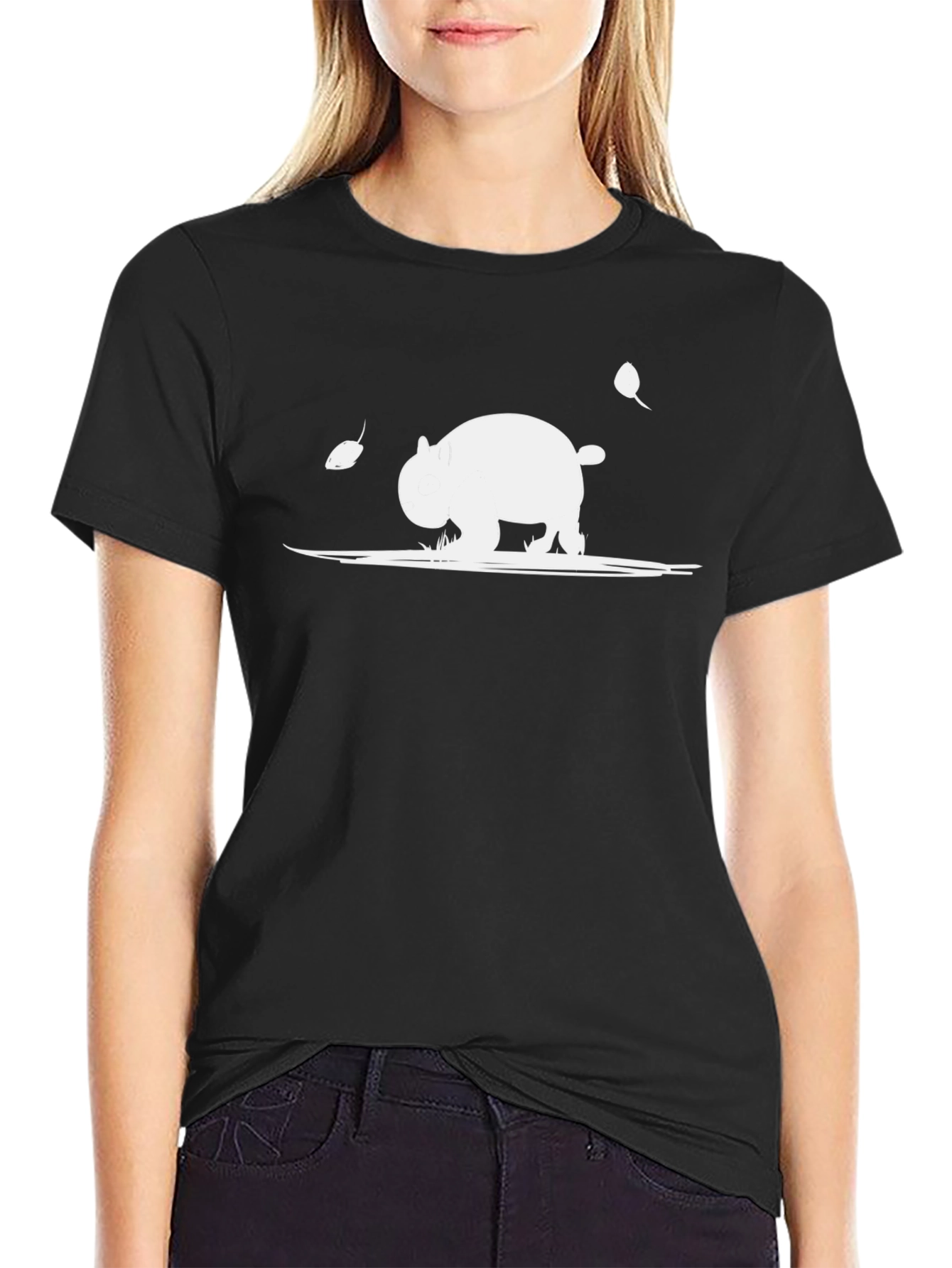 Wombat Graphic Tee - Black Cotton Casual Shirt