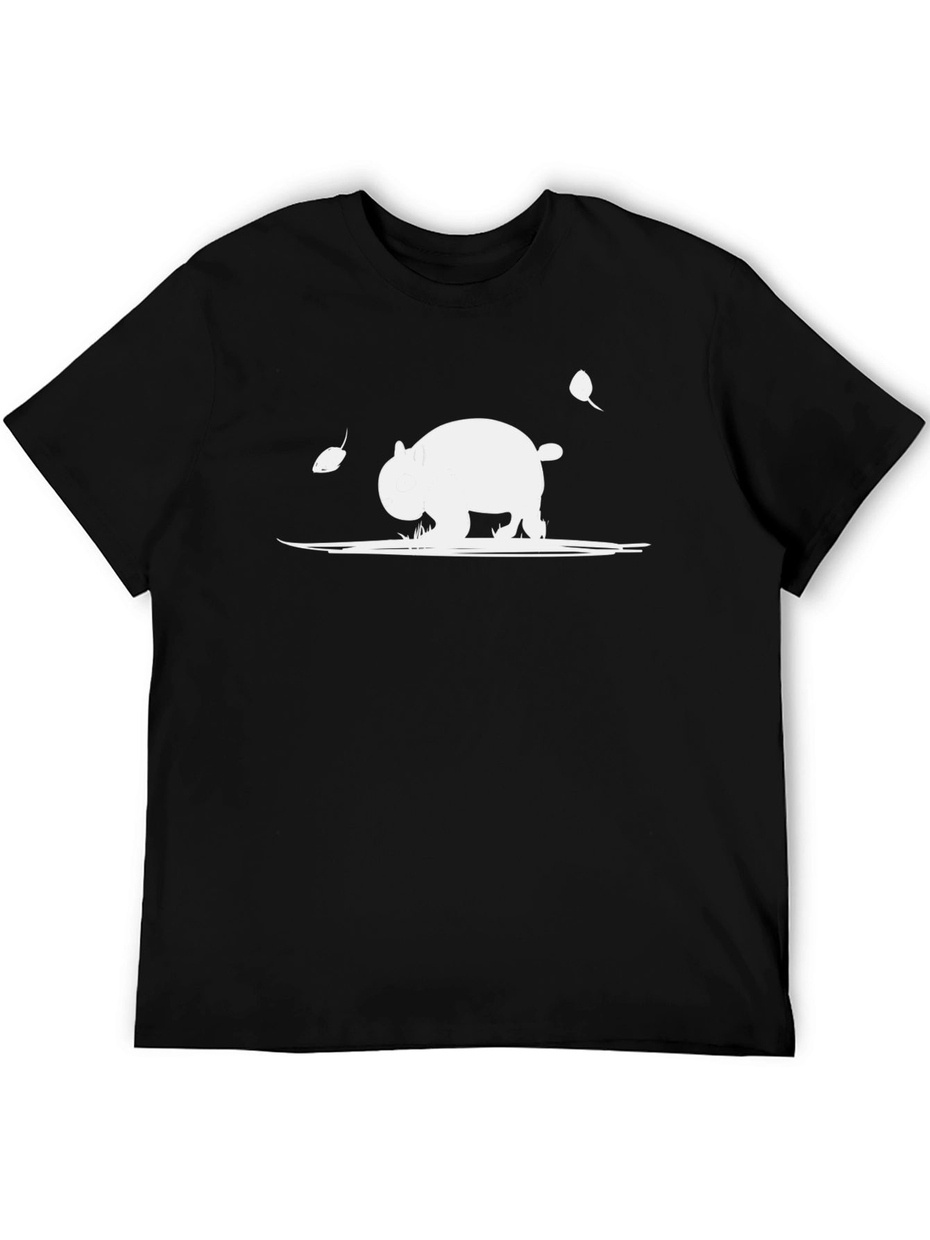 Wombat Graphic Tee - Black Cotton Casual Shirt
