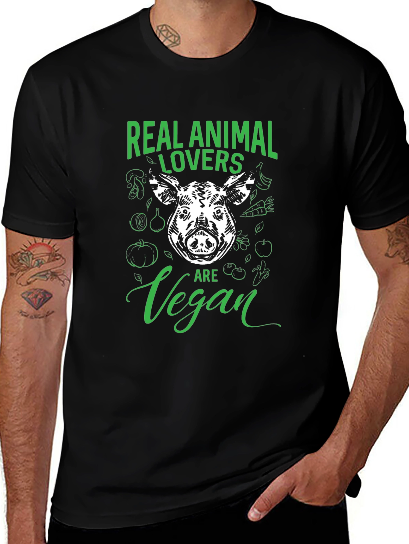 Real Animal Lovers Are Vegan T-Shirt